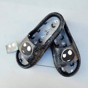 NEW Nightmare Before Christmas Men's Size 10 Sandals Slides Slippers Black White